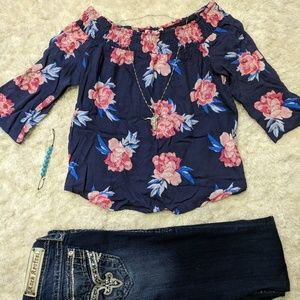 Floral off the shoulder top
